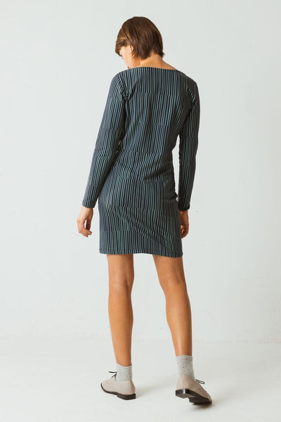 Eba Dress Navy & Green Print