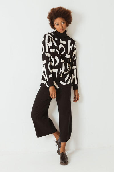 Isetza Sweater Black Print