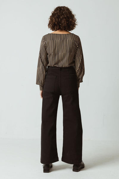 Kattin Top Black & Cream Print