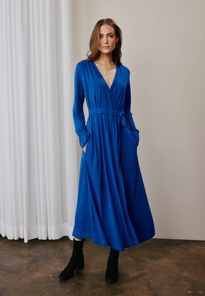 Enna Wrap Dress Marine Blue