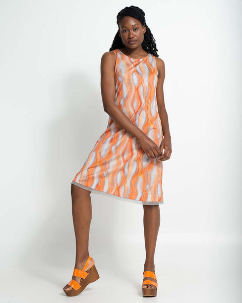 Wave Dress Koi Print