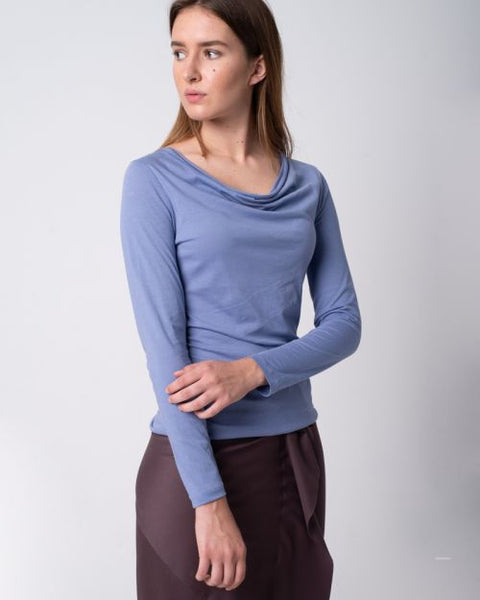 Long Sleeve Cascade Shirt Perwinkle Blue