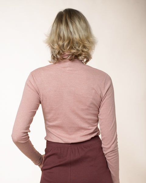 Melange Cotton Turtleneck Marine