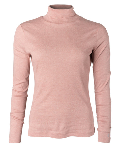 Melange Cotton Turtleneck Peach