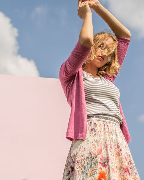 Linen Cardigan Rose