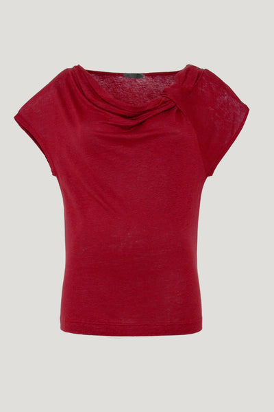 Organic Linen Top Suki Navy