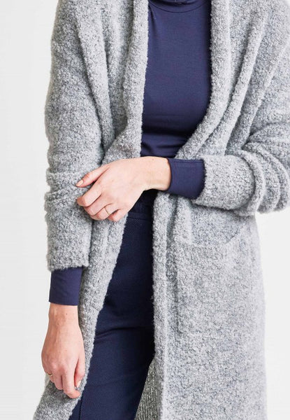 Boucle Cardigan Silver Melange