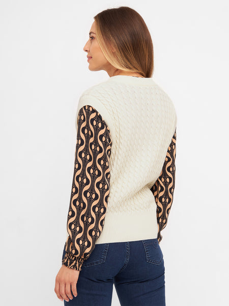 Cableknit Vest Cream