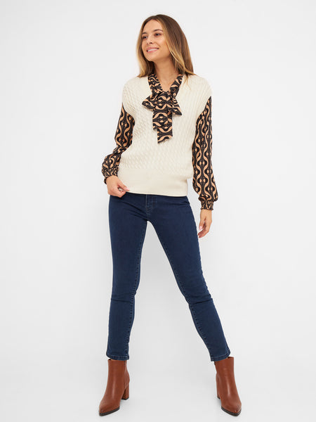 Cableknit Vest Cream