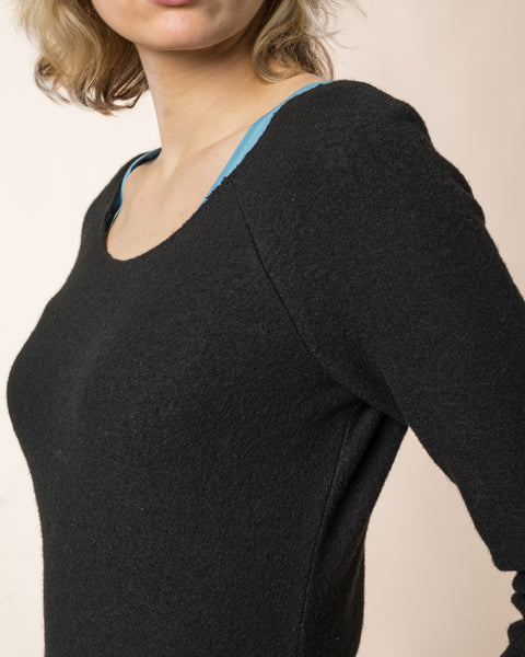 Wool Pocket Dress Black