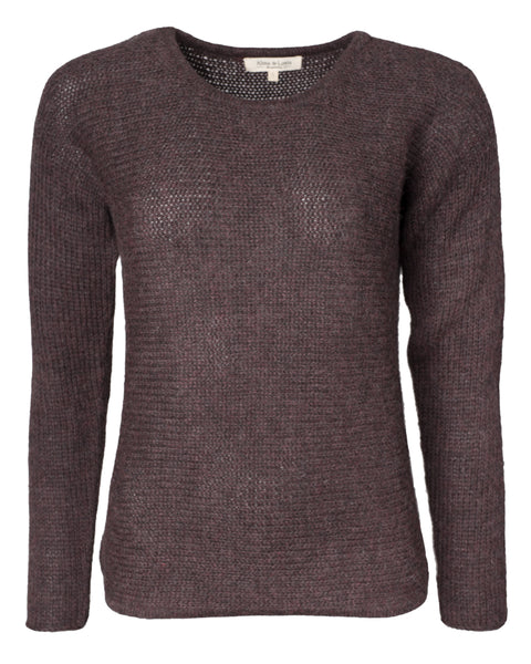 Cross Knit Sweater Mahogany