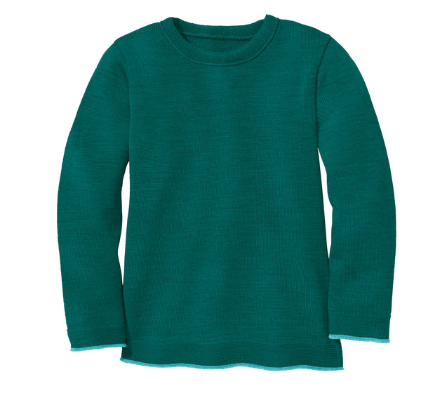 Disana Kid's Merino Knit Crewneck Sweater Navy