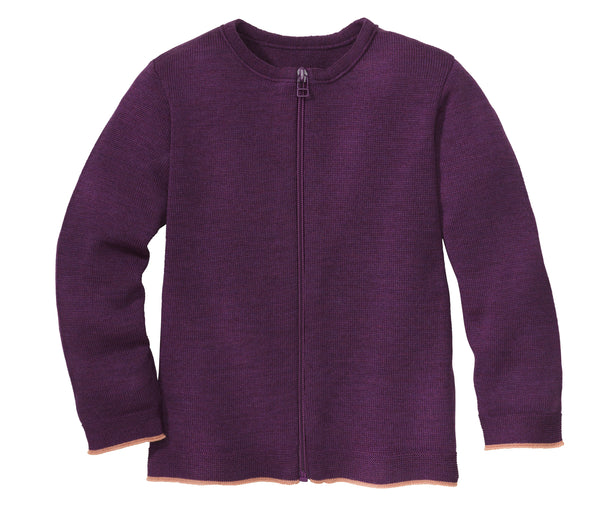Disana Zip Cardigan Plum