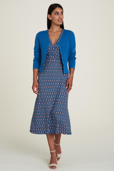 V-Neck Maxi Dress Blue Print