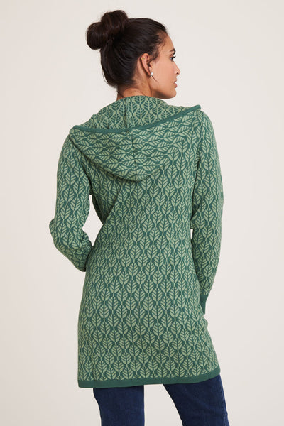 Sweater Jacket Green Leaves