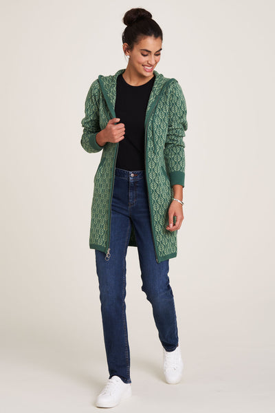 Sweater Jacket Green Leaves