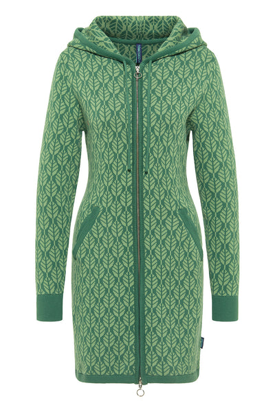 Sweater Jacket Green Leaves
