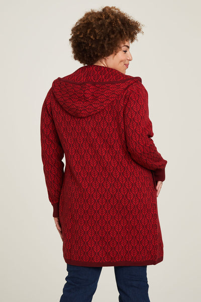 Sweater Jacket Red Leaves