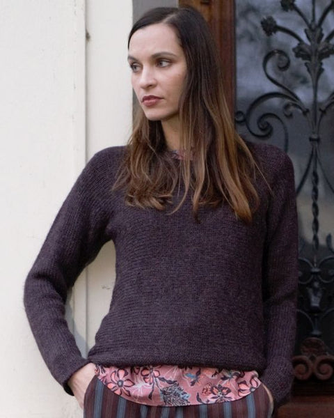 Cross Knit Sweater Mahogany