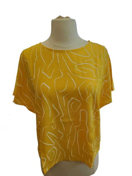 Dilara Top Yellow Print