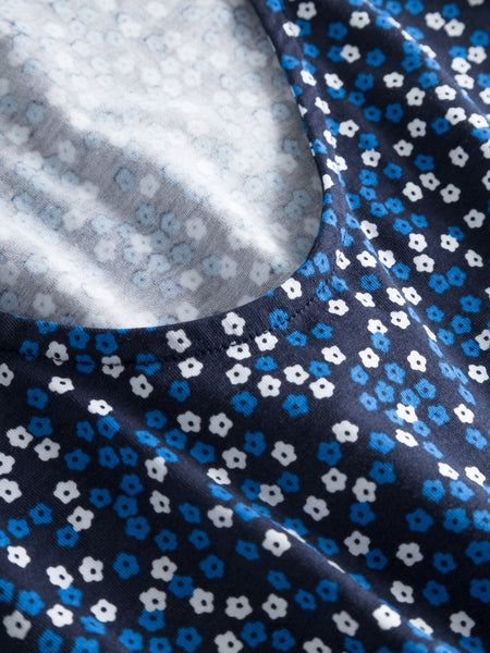 Poppy Print Jersey Dress Blue/White