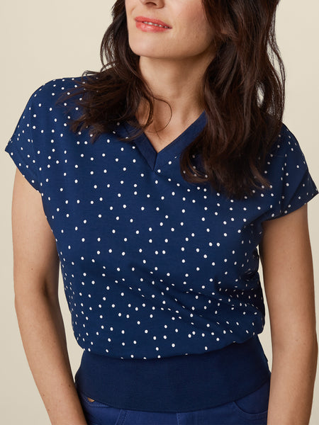 Navy Dot Top
