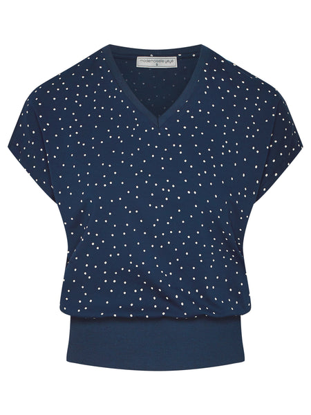 Navy Dot Top