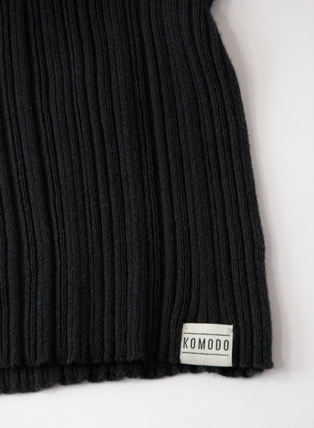 Irina Organic Rib Knit Dress Black  **Only One Left**