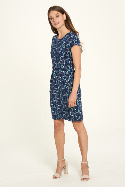 Organic Jersey Pocket Dress Botanical Blue