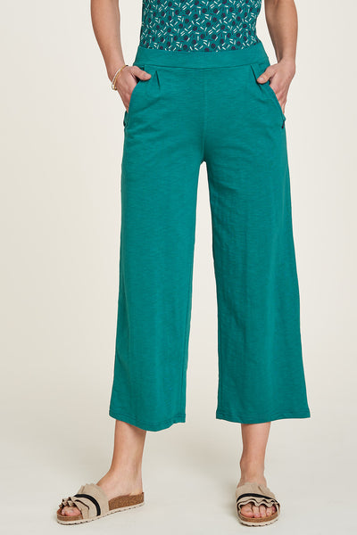 Slub Cotton Culotte Pant Green