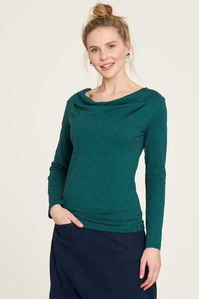 Long Sleeve Cowl Top Kaleidoscope Green - *1 left in Size S*