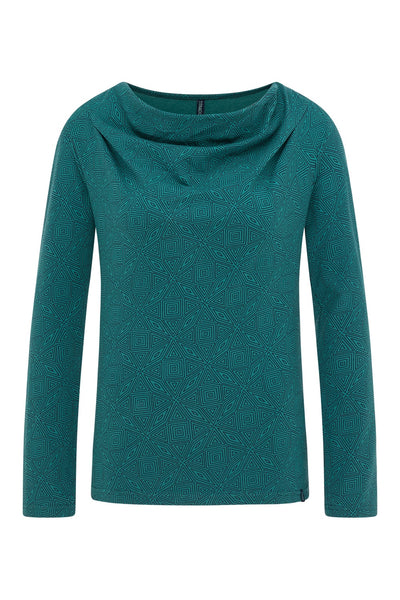 Long Sleeve Cowl Top Kaleidoscope Green - *1 left in Size S*