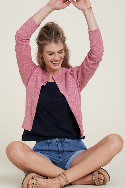 Slub Cotton Pleated Top Navy