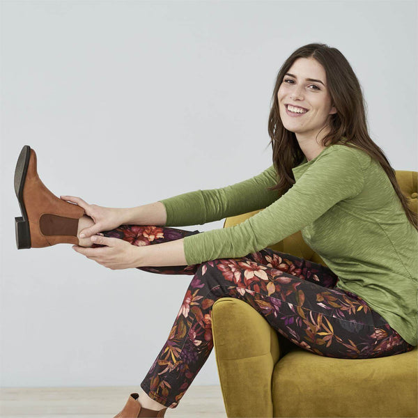 Jette Slim Fit Treggings Dark Flowers