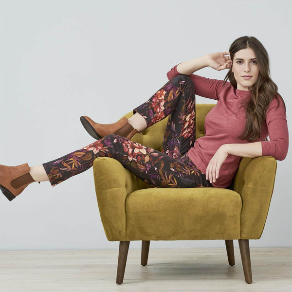 Jette Slim Fit Treggings Dark Flowers