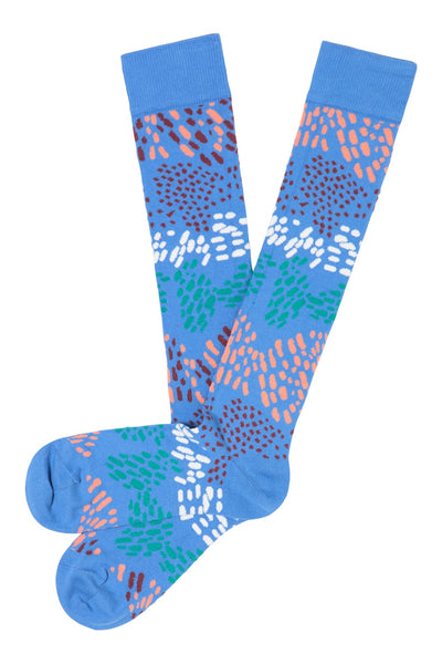 Tranquillo Knee High Dot Socks Sea Blue