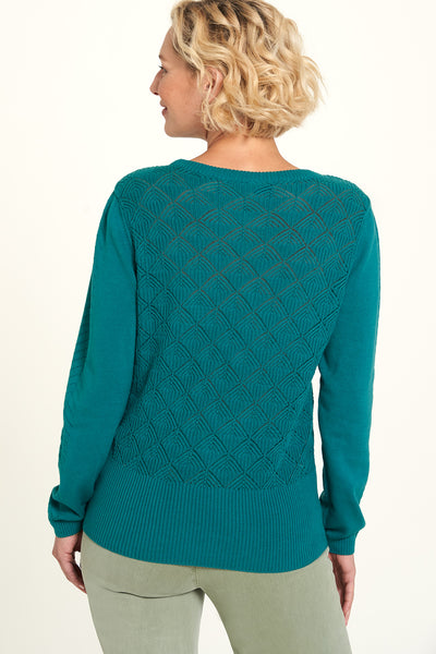 Lace Knit Sweater Teal  *Only 1 Left*