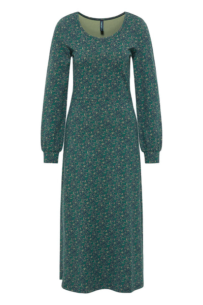 Long Jersey Dress Geo Print Green