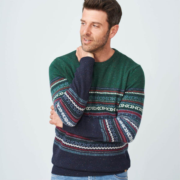 Merino Wool Fair Isle Crew Sweater