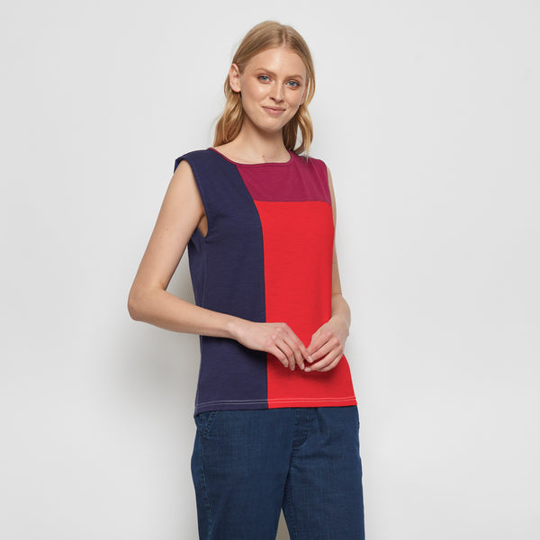 Colorblock Top Navy/Red  **Clearance Final Sale**