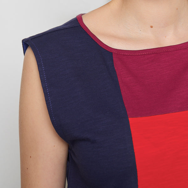 Colorblock Top Navy/Red  **Clearance Final Sale**