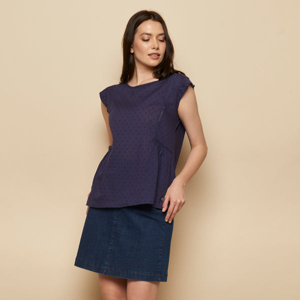 Ruffle Sleeve Chambray Top  **Only One Left**