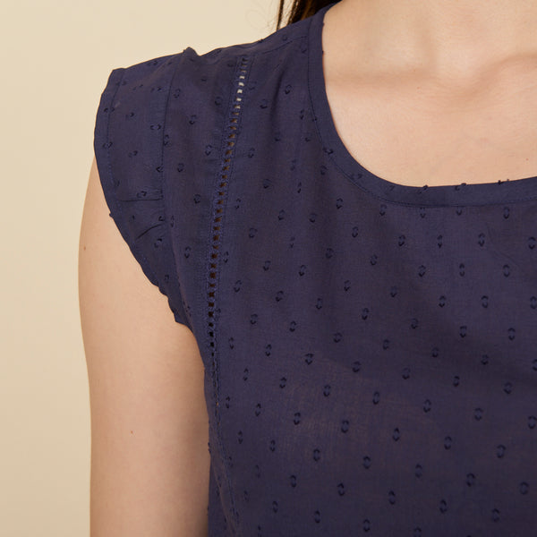 Ruffle Sleeve Chambray Top  **Only One Left**