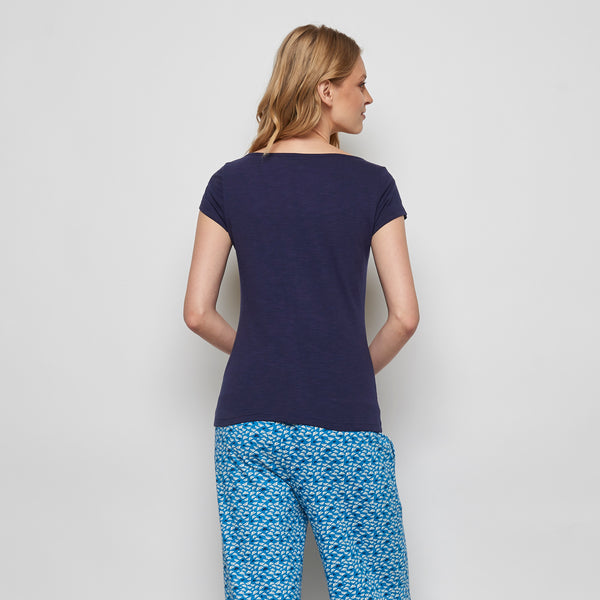 Cowl Neck Top Lore Navy  **Clearance Final Sale**