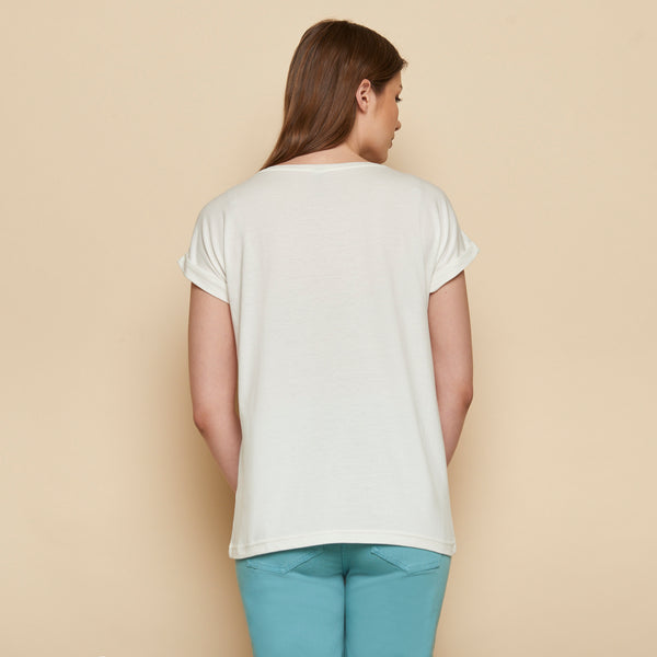 Ribbon Tee Cream
