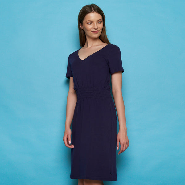 V-Neck Jersey Dress Navy **Clearance Final Sale **