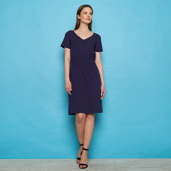 V-Neck Jersey Dress Navy **Clearance Final Sale **