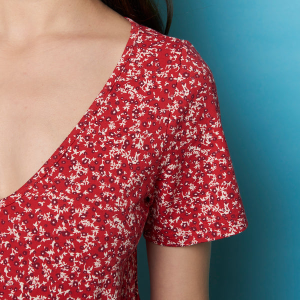 V-Neck Jersey Dress Florecita  **Clearance Final Sale - Only Available in S**