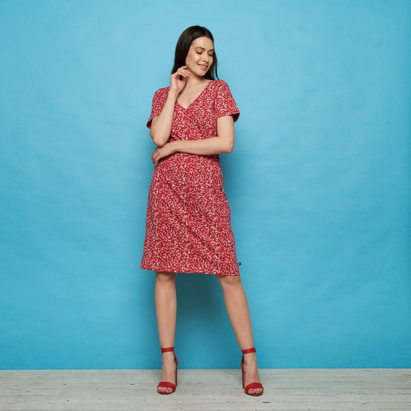 V-Neck Jersey Dress Florecita  **Clearance Final Sale - Only Available in S**