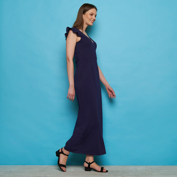 V-Neck Maxi Dress Navy